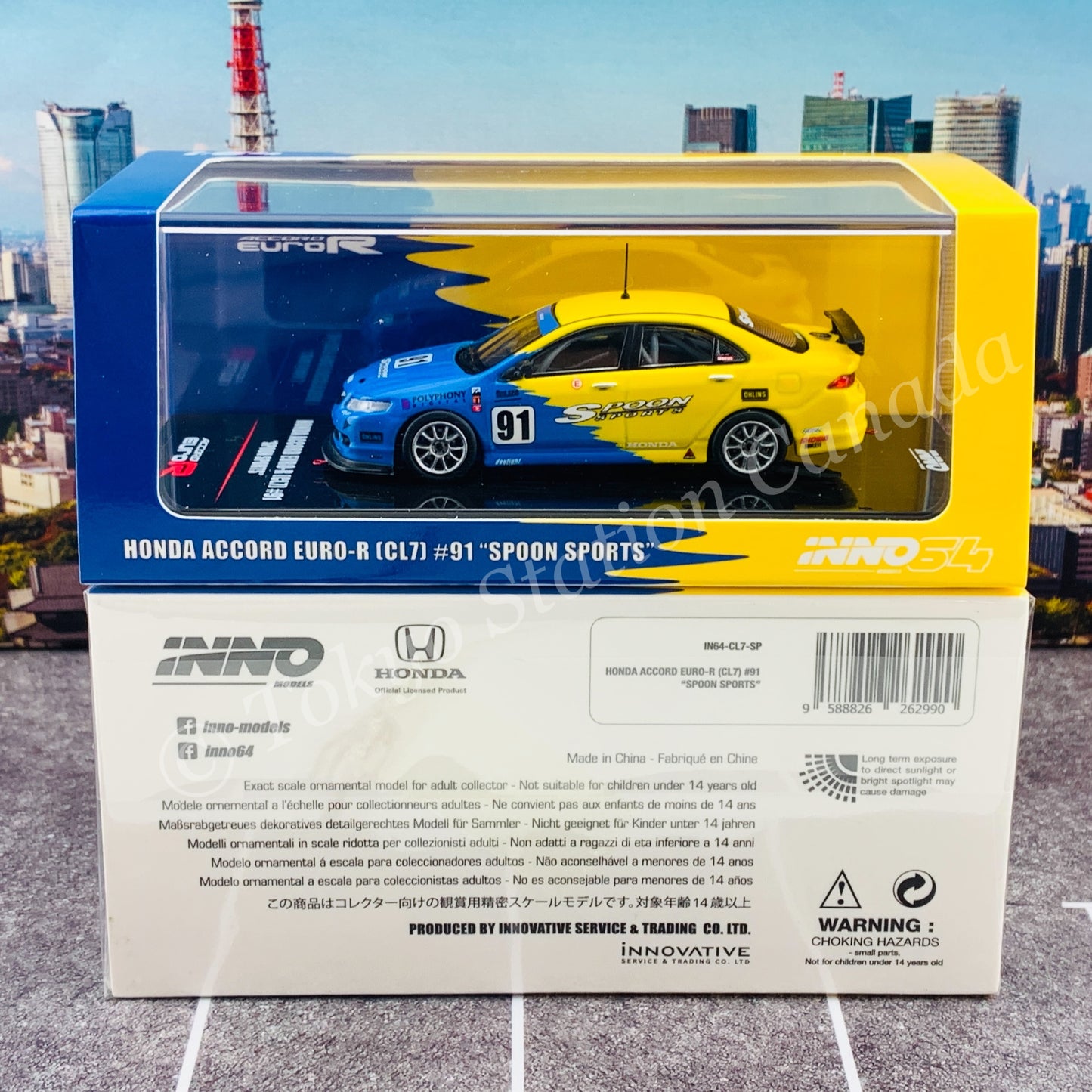 INNO64 1/64 HONDA ACCORD Euro-R #91 (CL7) Spoon Sports IN64-CL7-SP
