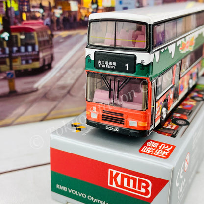 TINY 微影 KMB VOLVO Olympian Hong Kong Christmas Limited Edition (1 Star Ferry 尖沙咀碼頭) 九巴富豪 Olympian 11米 "聖誕Joy滿九巴" [展會限定] KMB2020083