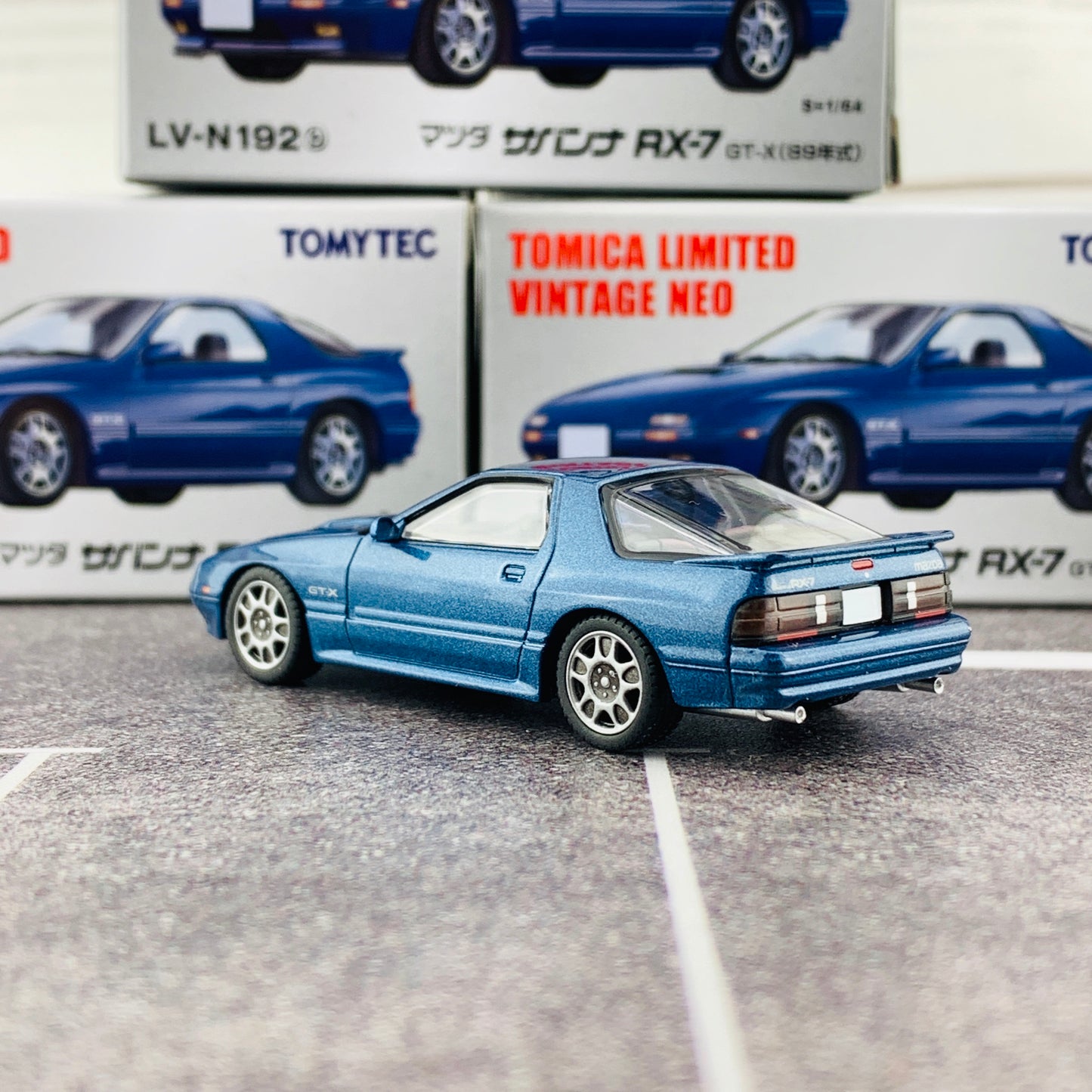 Tomica Limited Vintage Neo 1/64 Mazda Savanna RX7 GT-X (Year 1989) LV-N192b Blue