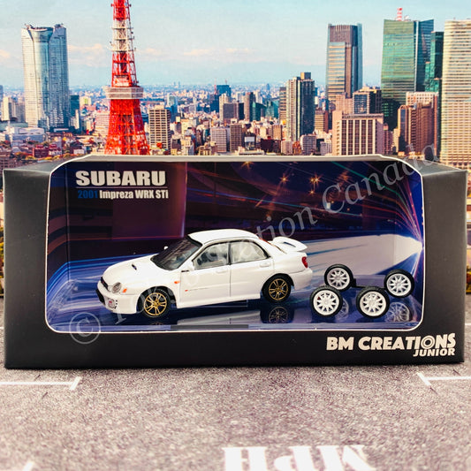 BM CREATIONS JUNIOR 1/64 Subaru Impreza WRX STi 2001 WHITE RHD 64B0082