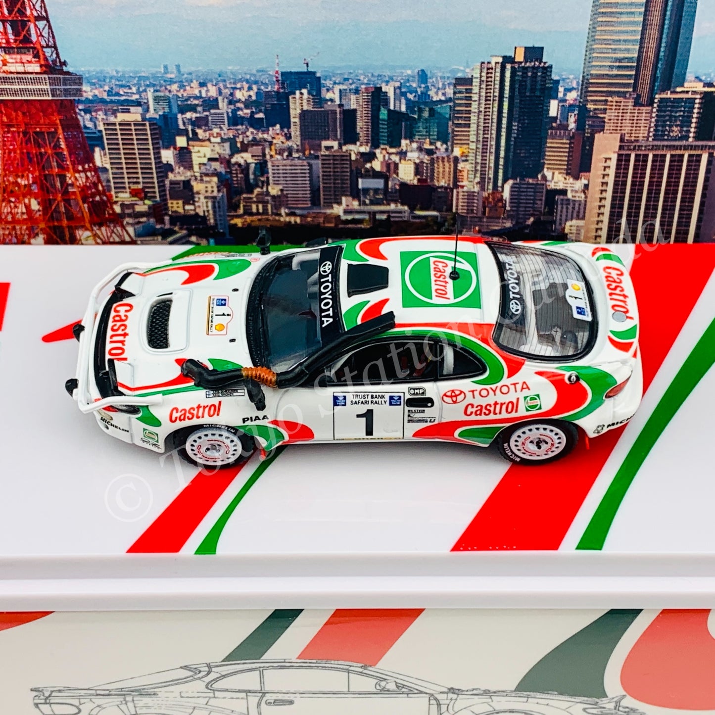 POPRACE 1/64 Toyota Celica GT-Four ST185 Safari Rally 1993 Winner #1 Juha Kankkunen/ Juha Piironen PR64-185-93WRC01