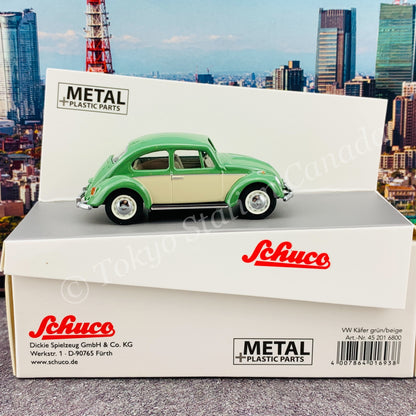 Schuco 1/64 VW Kafer (Beetle) Green/Beige 452016800
