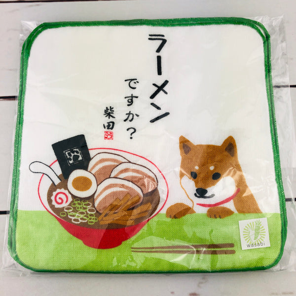 Shiba Inu handkerchief 22cm x 22cm Ramen by FRIENDSHILL Made in Japan HW-383-57