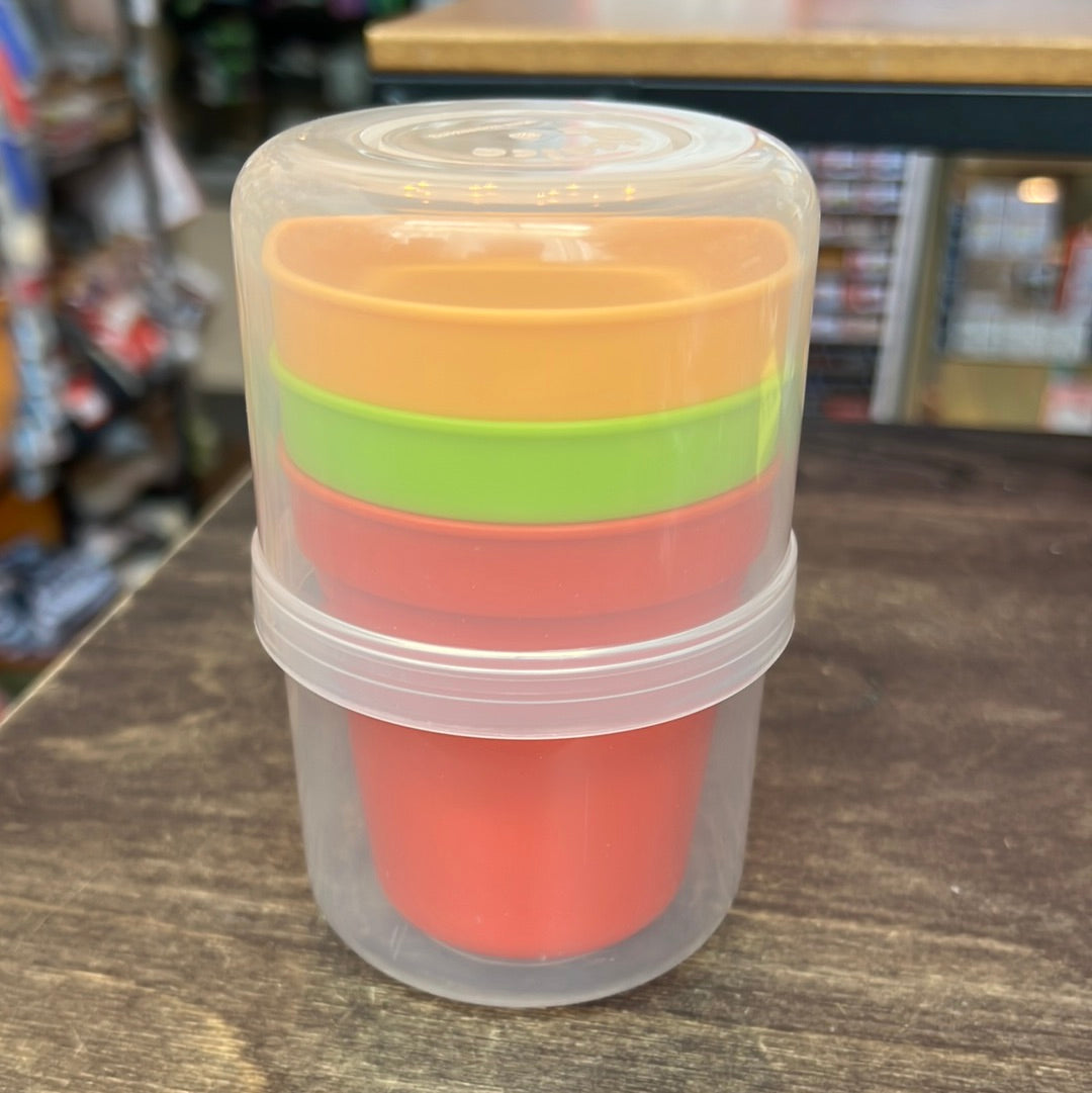 inomata Plastic cup 3pk with storage case 4905596134640