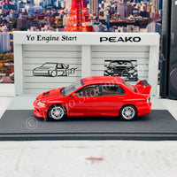 Peako64 1/64 Mitsubishi 2006 Lancer Evolution IX with 3D-Paper Car Park (RED) 63051