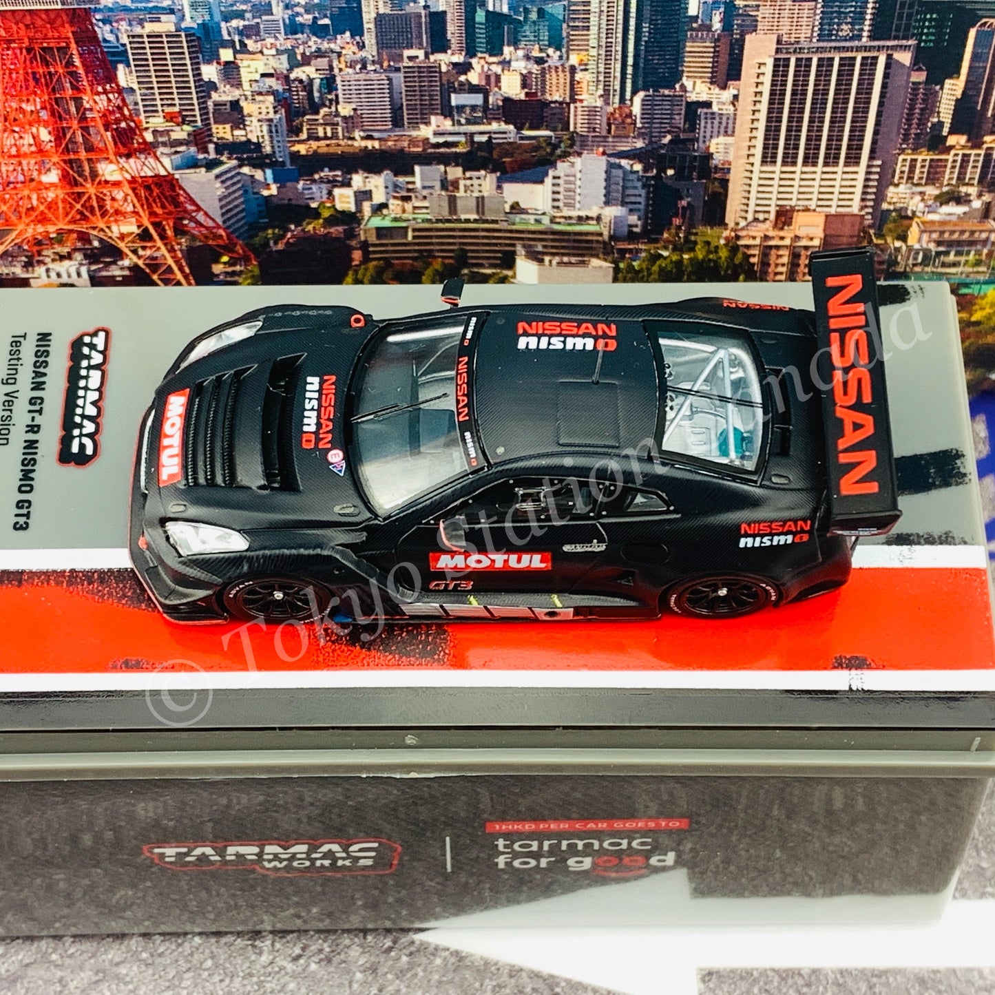 TARMAC WORKS 1/64 HOBBY64 Nissan GT-R Nismo GT3 Testing version ***Full carbon in PAD Printing *** T64-035-TEST