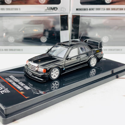 INNO64 MERCEDES-BENZ 190E 2.5-16 EVO II Black With Extra Wheels IN64-190E-BLA