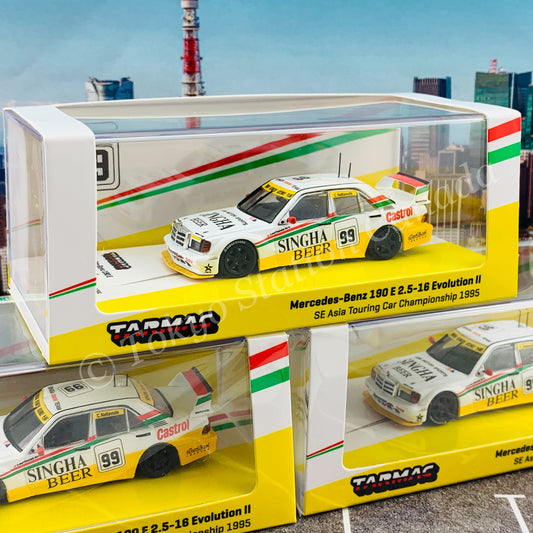 Tarmac Works 1/64 HOBBY64 Mercedes-Benz 190 E 2.5-16 Evolution II SE Asia Touring Car Championship 1995  C. Nattavude T64-024-95SEA99