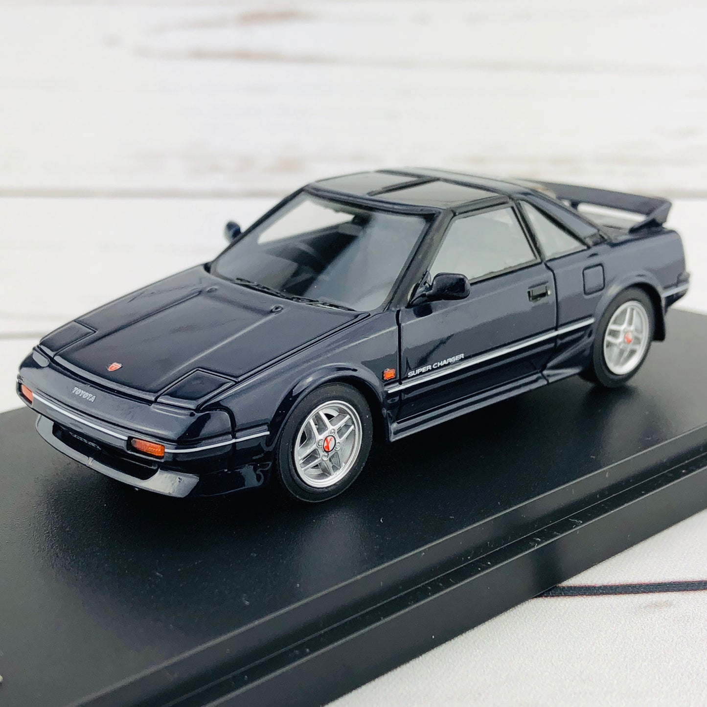 Mark43 1/43 Toyota MR 2 G-Limited Super Charger T Bar Roof (AW11) TOM'S NEW SPORT Blue Mica PM4377SBL