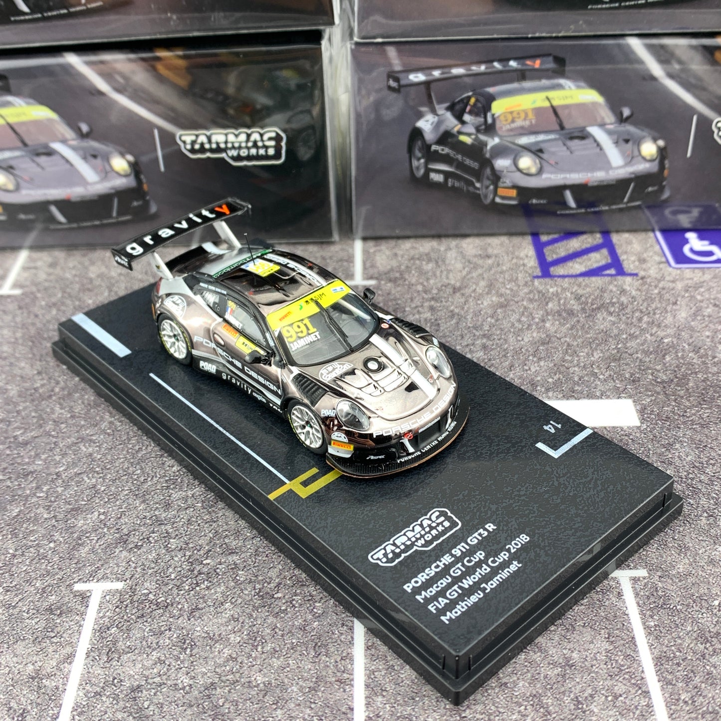 Tarmac Works 1/64 Porsche 911 GT3 R Macau GT Cup - FIA GT World Cup 2018  Mathieu Jaminet T64-032-18MGP991