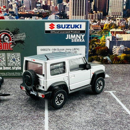 BM CREATIONS 1/64 Suzuki Jimny (JB74) Silver w/ Black Top with New Parts LHD 64B0274