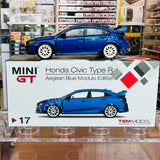 MINI GT 1/64 Honda Civic Type R (FK8) Aegean Blue Modulo Edition LHD MGT00017-L