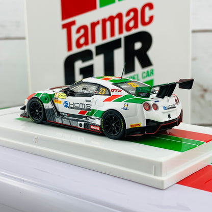 Tarmac Works 1/64 Nissan Nismo GTR GT3 Macau GT Cup - FIA GT World Cup 2018 Tsugio Matsuda includes on 18cm tall Metal Oil Can T64-035-18MGP23