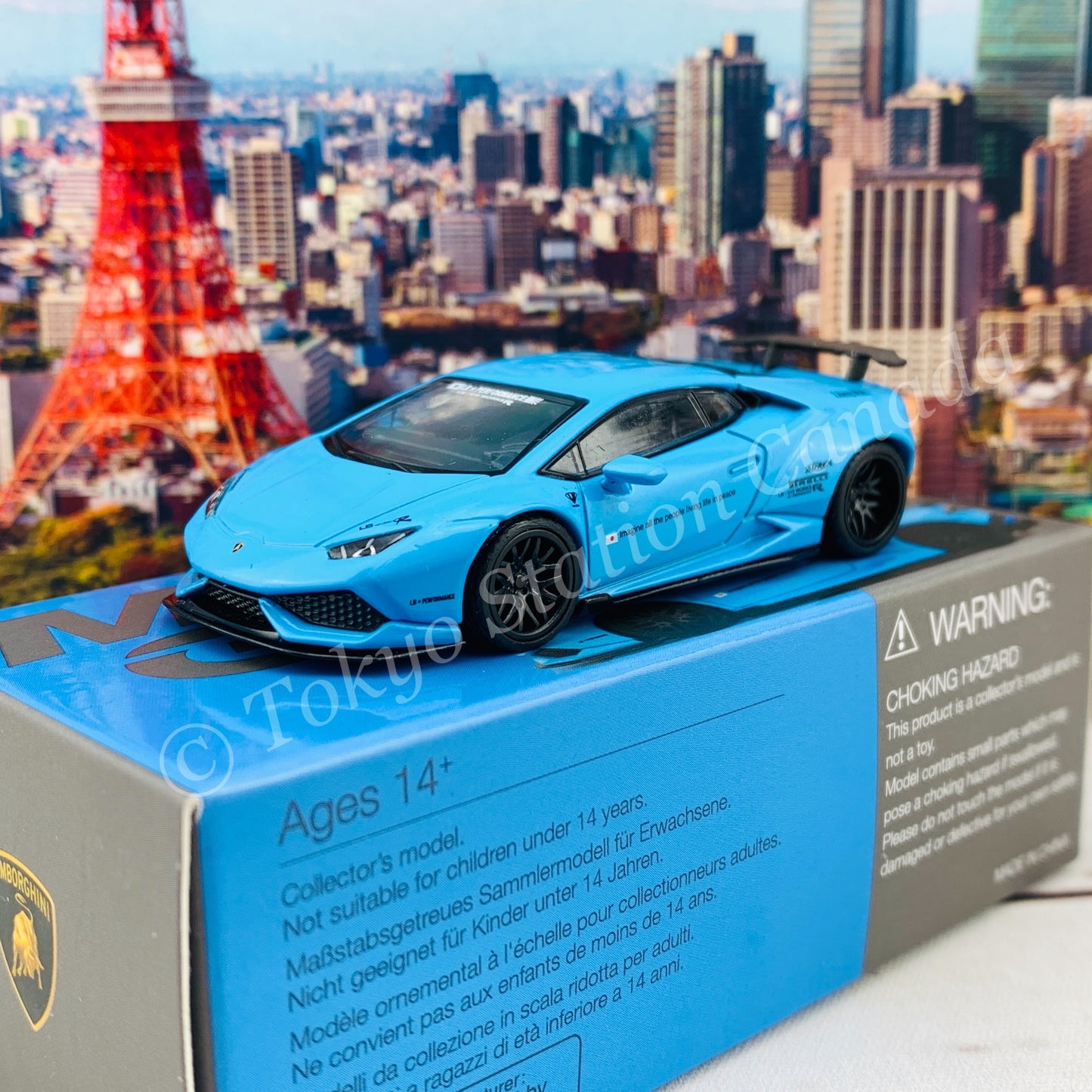 MINI GT 1/64 LB WORKS Lamborghini Huracán ver. 1 Light Blue LHD MGT00189-L