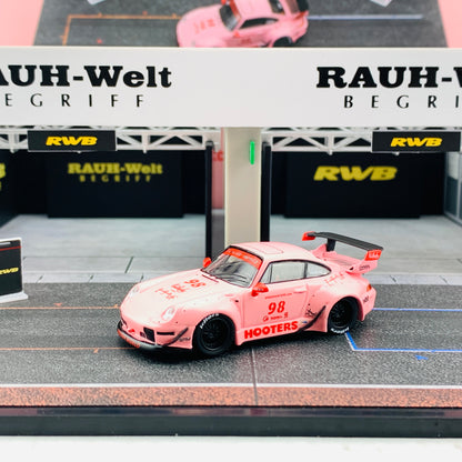Tarmac Works 1/64 Pit Garage Diorama - RWB - PART64 T64D-001-RWB Includes exclusive model T64-017-HO RWB 993 HootersTarmac Works 1/64 Pit Garage Diorama - RWB - PART64 T64D-001-RWB Includes exclusive model T64-017-HO RWB 993 Hooters