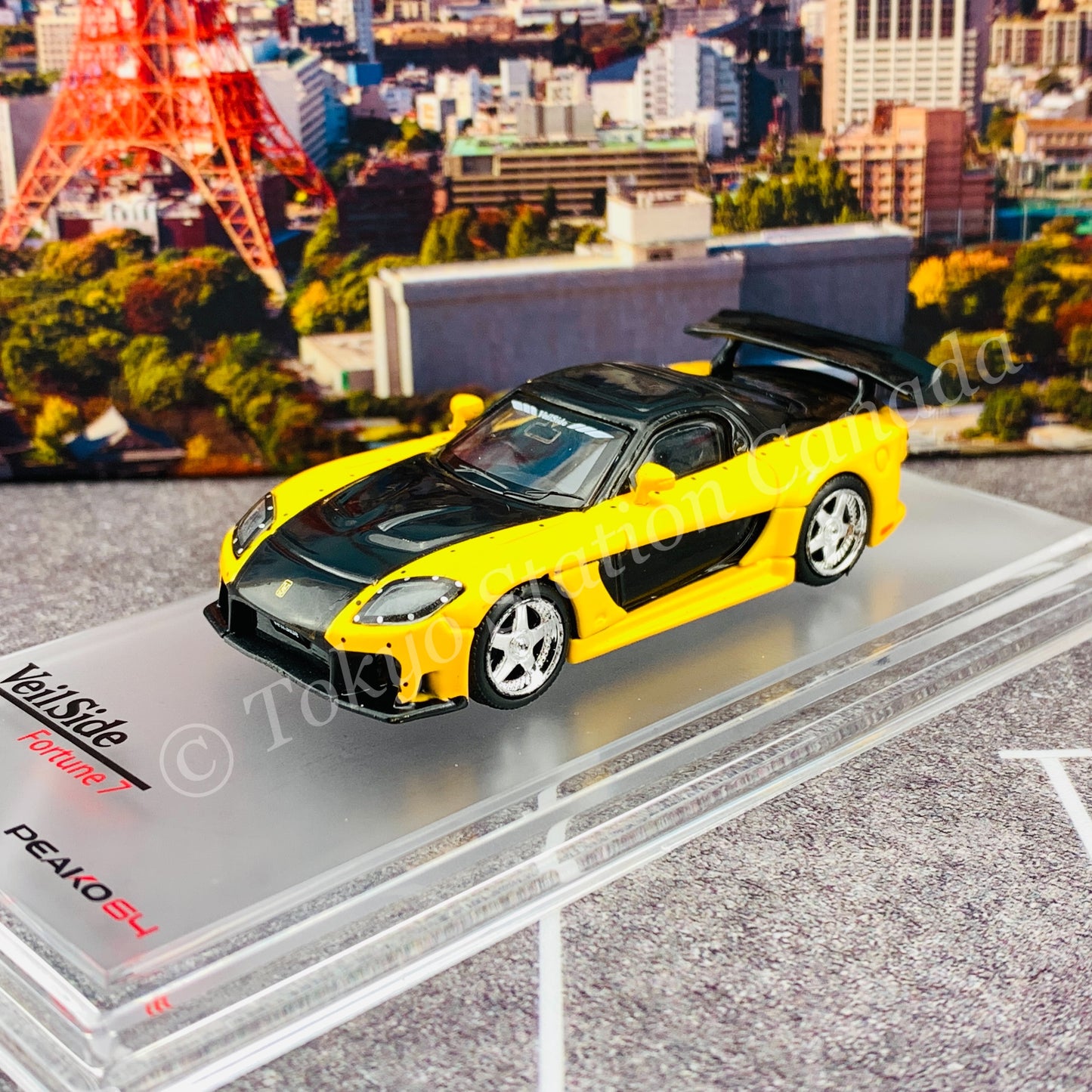 PEAKO64 1/64 VeilSide Fortune 7 (Yellow with Black Strap) 62501