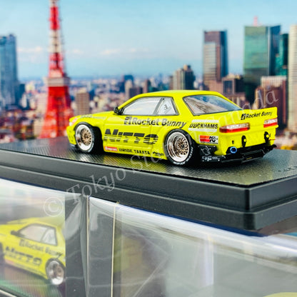 INNO64 1/64 NISSAN SILVIA S13 V2 PANDEM / ROCKET BUNNY  Light Yellow  IN64-S13V2-LIY
