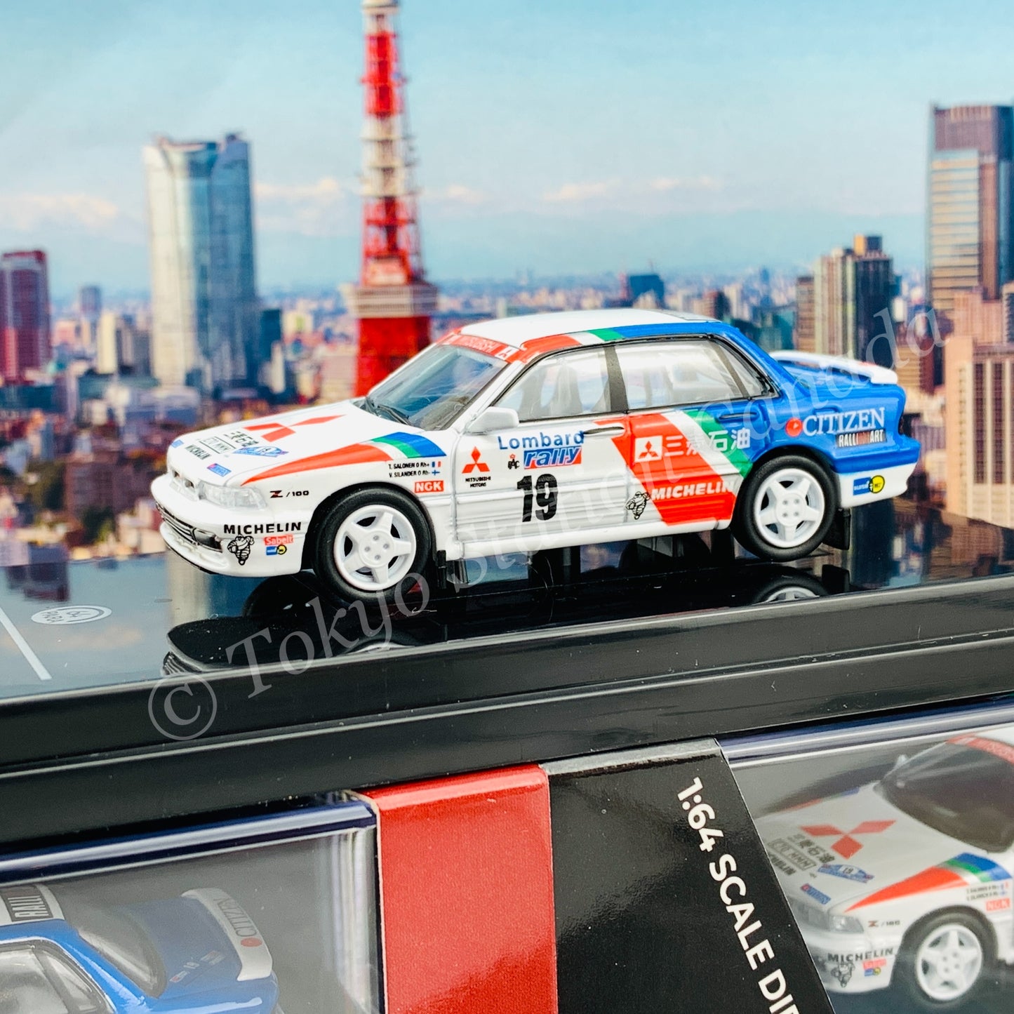 PARA64 1/64 Mitsubishi Galant VR4 1989 RAC LOMBARD RALLY #19 LHD PA-55104