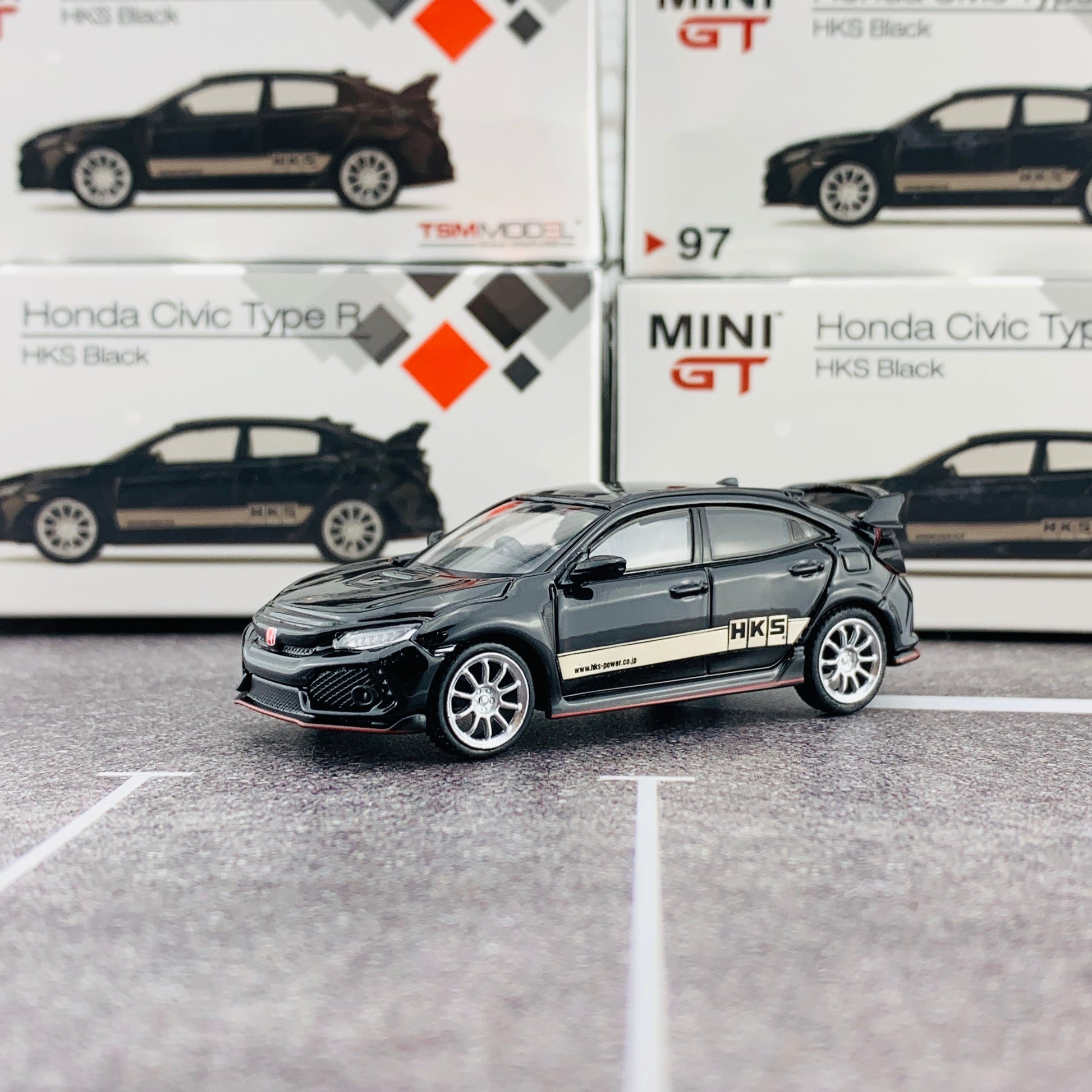 MINI GT 1/64 Honda Civic Type R (FK8) HKS Black (RHD) MGT00097-R