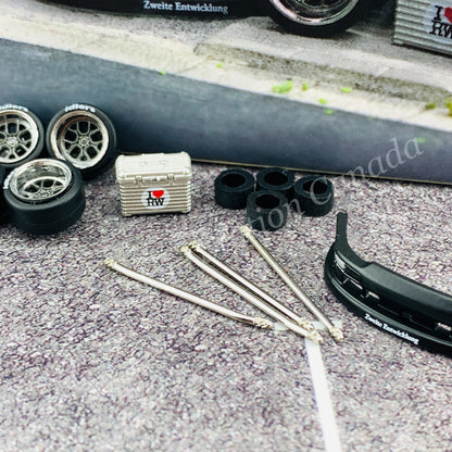 Tarmac Works 1/64 PARTS64 AL13 Wheels DC 003 - Designed for RWB Models Chrome / Gun metal  T64W-005-CH