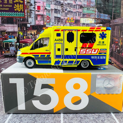TINY 微影 158 Mercedes-Benz Sprinter FL HKFSD Ambulance SSU 消防處救護車 (A459)ATC65077
