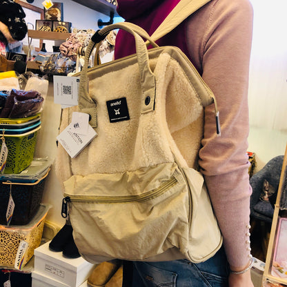 anello® Faux Fur Backpack Off White