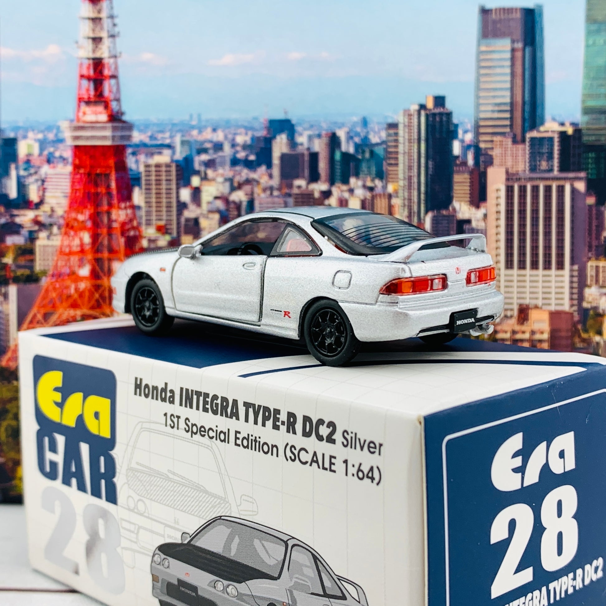 ERA CAR 28 1/64 Honda Integra Type-R DC2 Silver 1ST Special Edition HA20DC2RF28