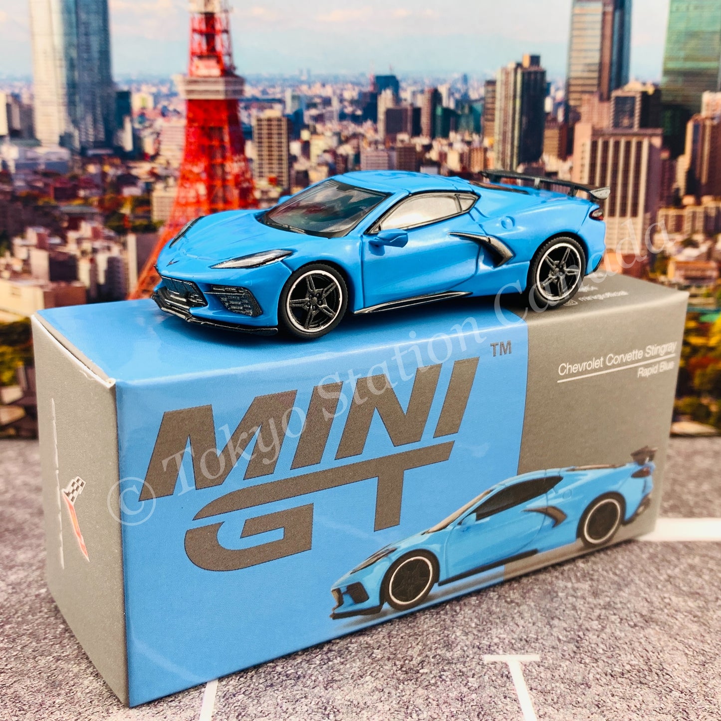 MINI GT 1/64 Chevrolet Corvette Stingray 2020  Rapid Blue LHD MGT00251-L