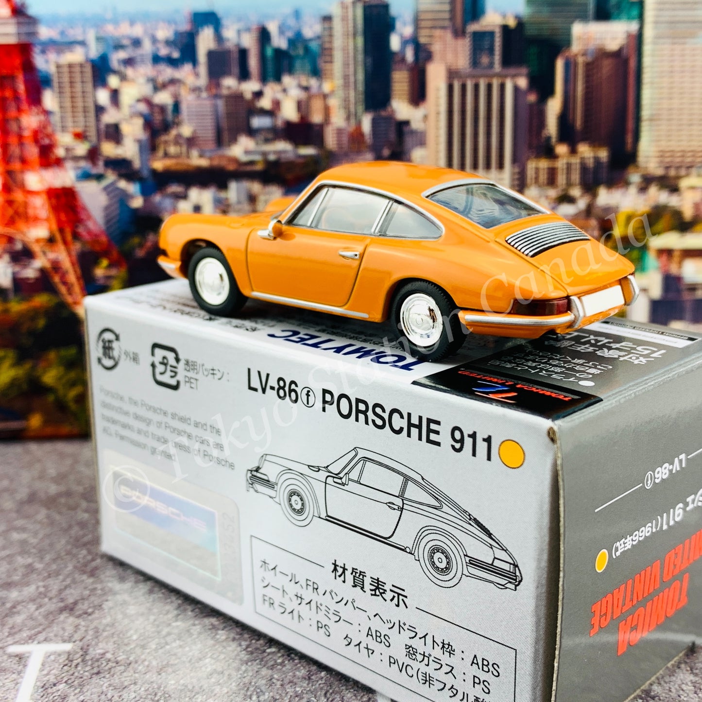 Tomytec Tomica Limited Vintage 1/64 Porsche 911 Yellow LV-86f
