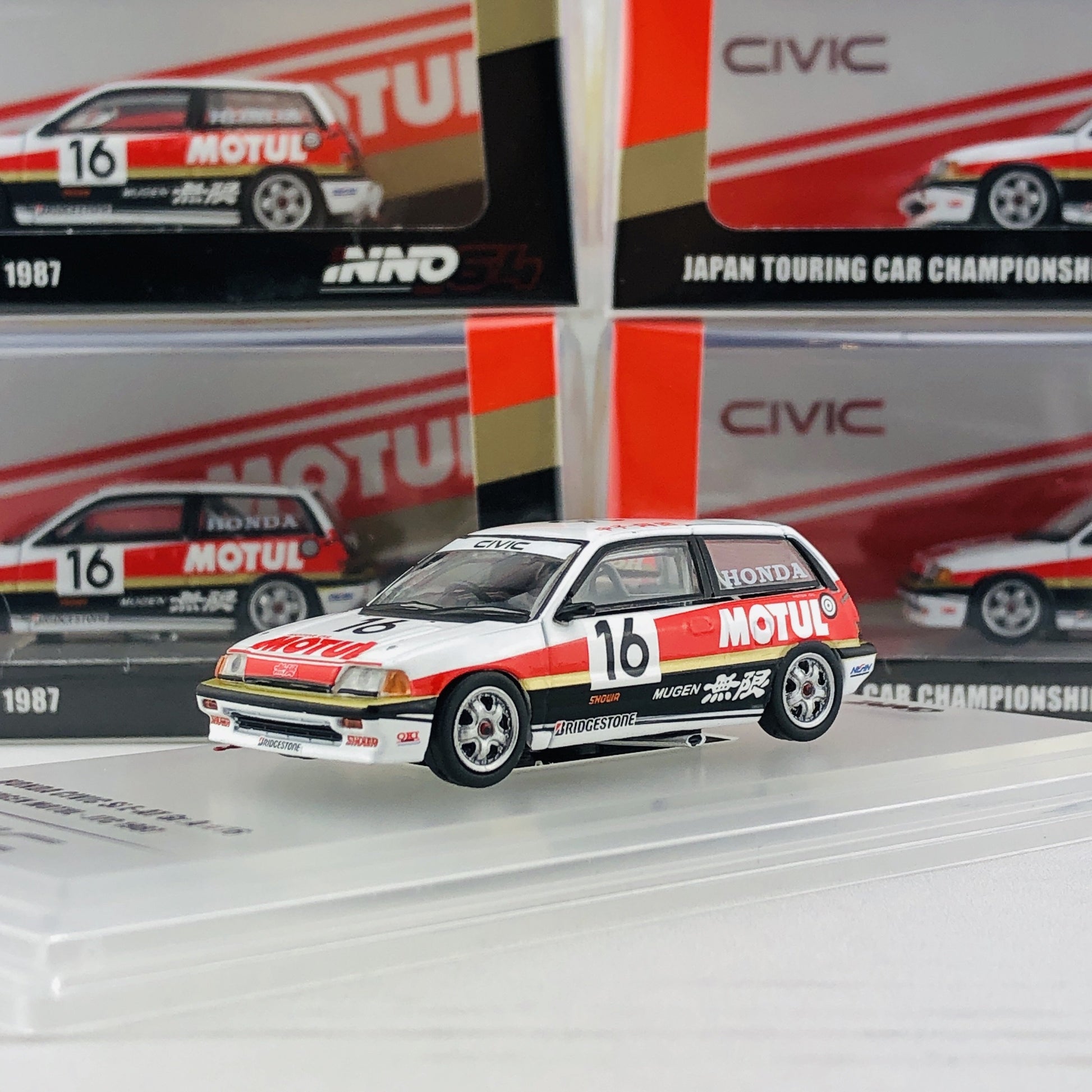 INNO64 HONDA CIVIC Si E-AT Gr.A #16 Mugen Motul - JTC 1987 IN64-EAT-MOT87