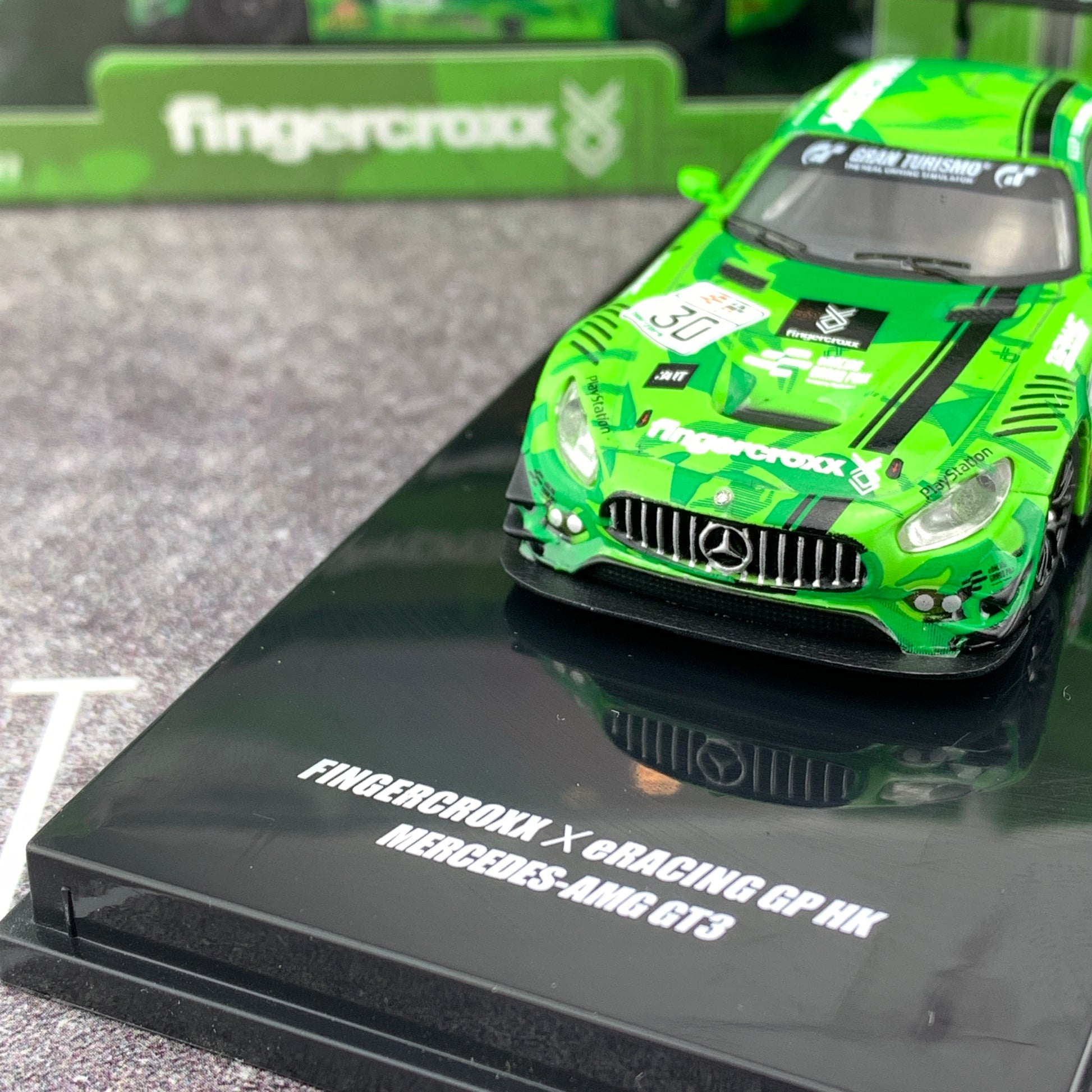 Tarmac Works 1/64 FINGERX x eRACING GP HK Mercedes-AMG GT3 T64-008-eRGP18FX