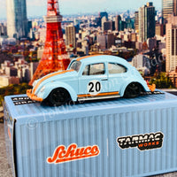 Tarmac Works x Schuco COLLAB64 1/64 Volkswagen Beetle  Blue/Orange Low Ride Height T64S-006-GF