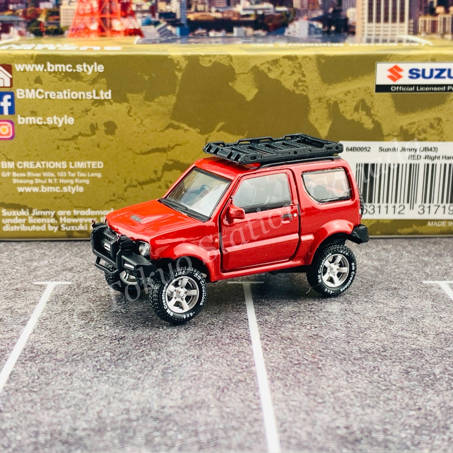 BM CREATIONS JUNIOR 1/64 Suzuki Jimny JB43 RED LHD (With Offroad Package) 64B0053