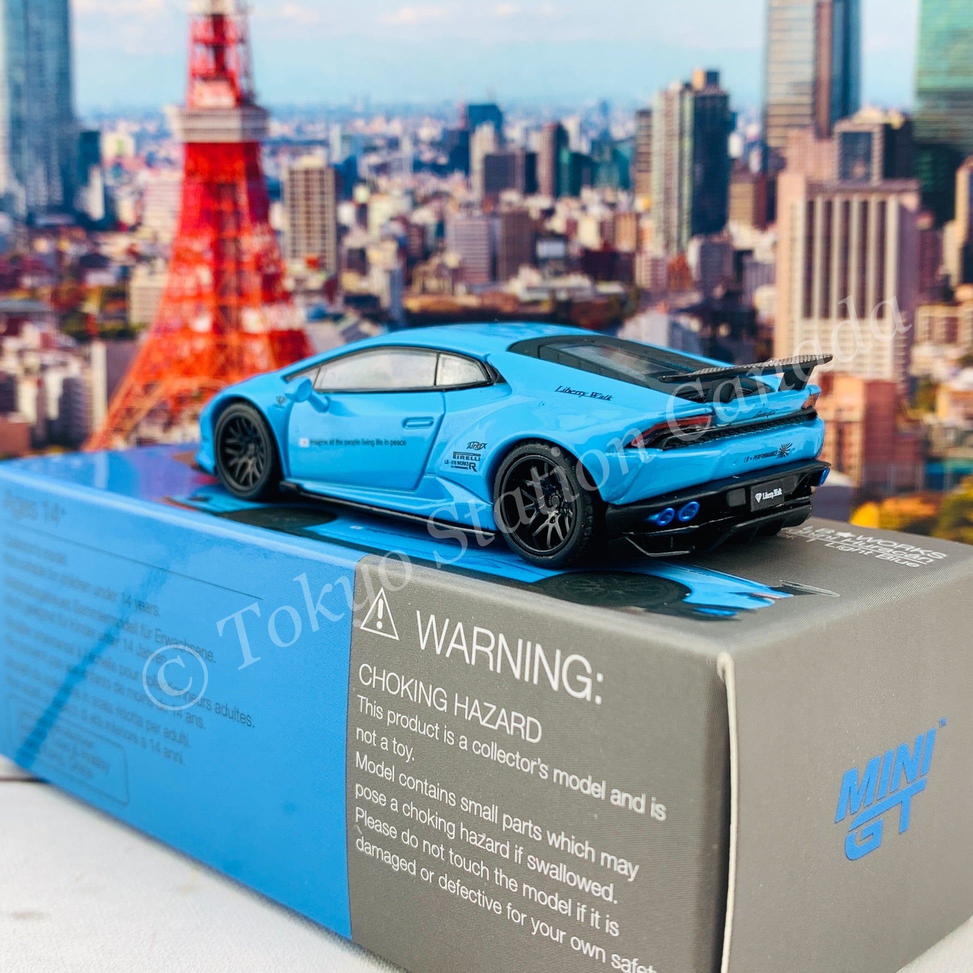 MINI GT 1/64 LB WORKS Lamborghini Huracán ver. 1 Light Blue LHD MGT00189-L