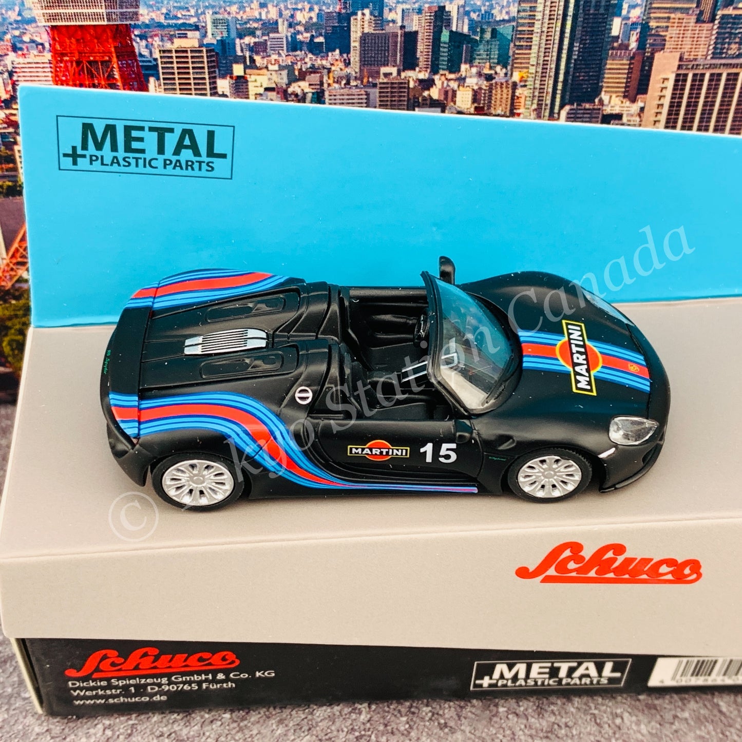Schuco 1/64 Porsche 918 Spyder Martini Black  Hong Kong Limited Edition  452021000