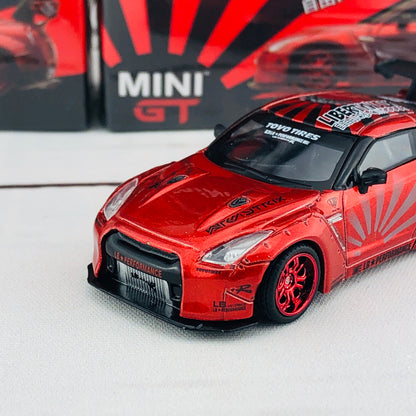 MINI GT 1/64 LB★Works Nissan GTR (R35) Type 1, Rear Wing ver 1+2 Candy Red RHD MGT00077-R