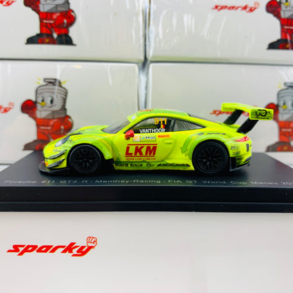 Sparky 1/64 PORSCHE 911 GT3 R NO.911 MANTHEY-RACING FIA GT WORLD CUP MACAU 2018 LAURENS VANTHOOR Y127