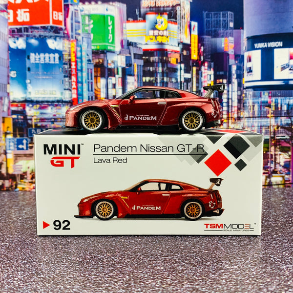 MINI GT 1/64 Pandem Nissan GTR R35 GT Wing Lava Red RHD MGT00092-R
