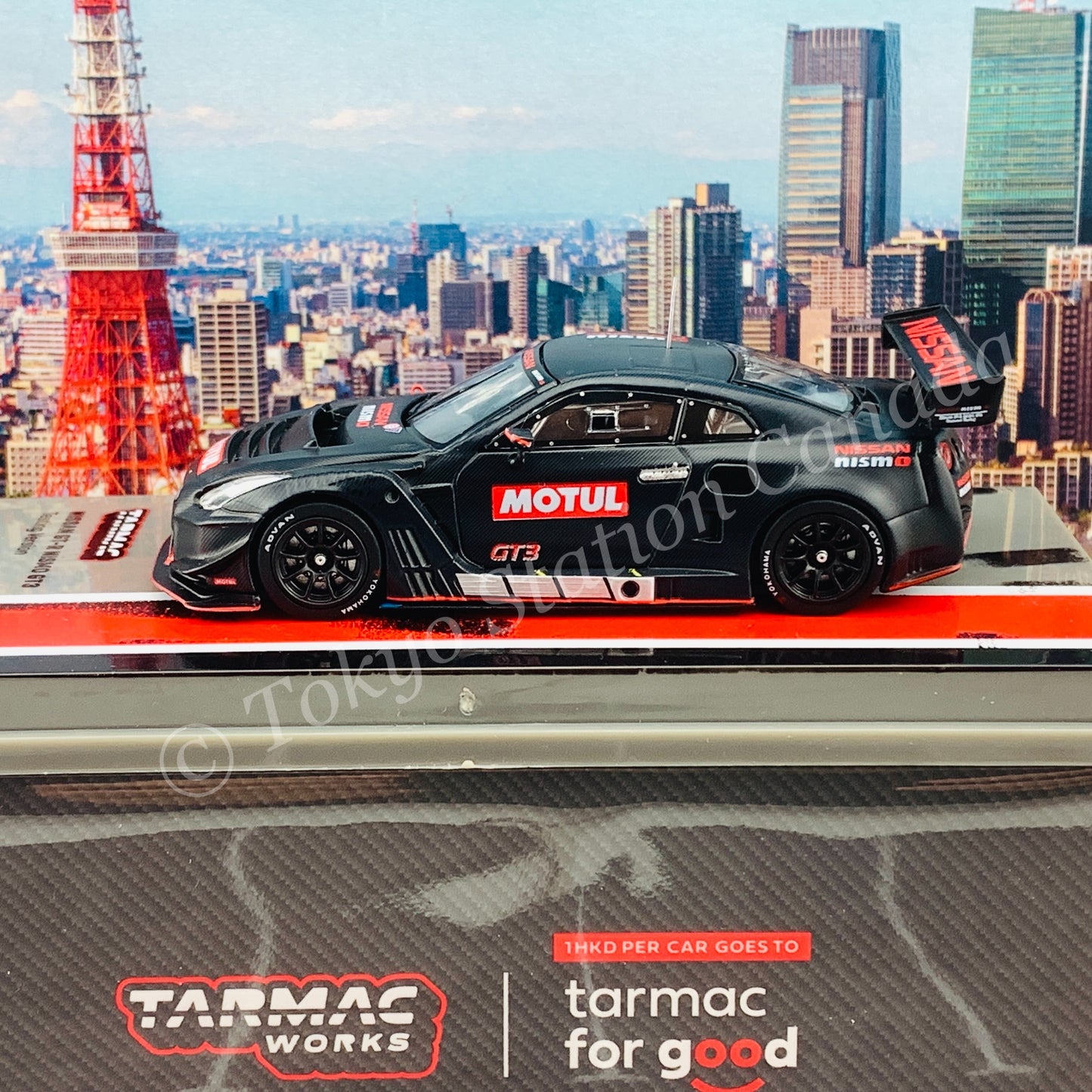 TARMAC WORKS 1/64 HOBBY64 Nissan GT-R Nismo GT3 Testing version ***Full carbon in PAD Printing *** T64-035-TEST
