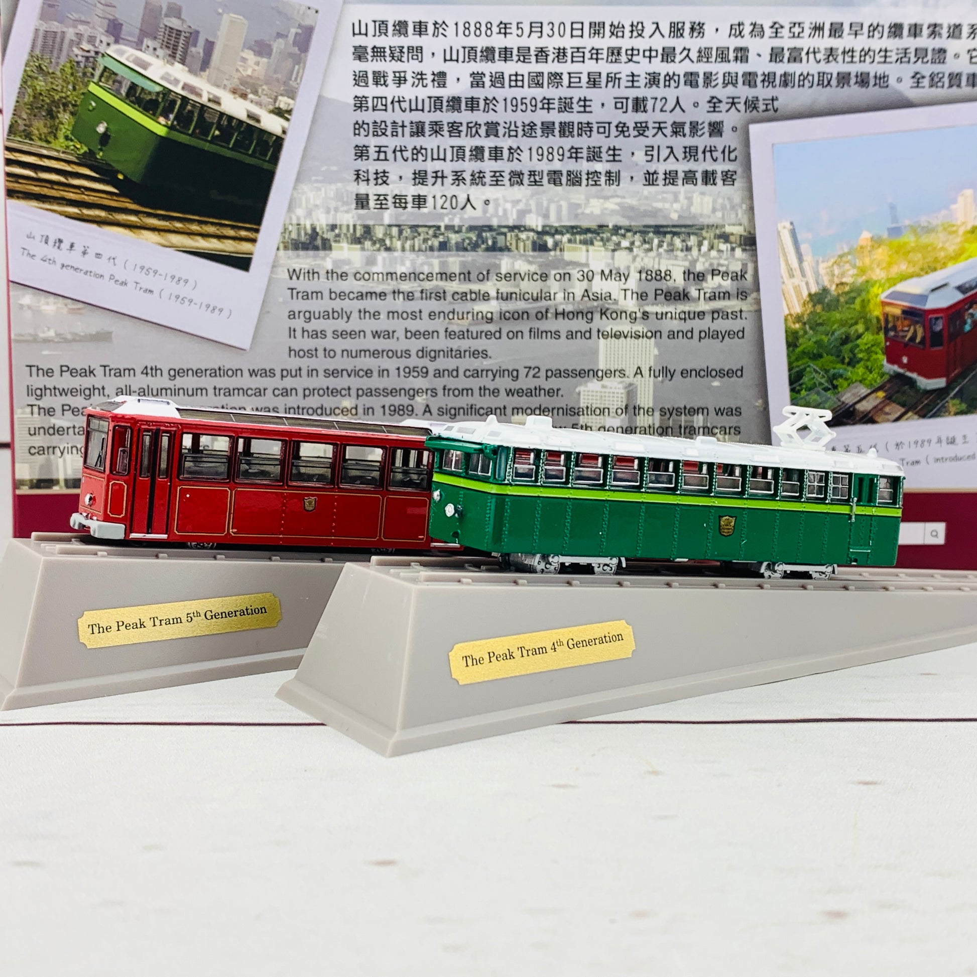 Tiny 微影 The Peak Tram 4th and 5th Generation Models 山頂纜車 第四及第五代套裝（連兩個斜台）ATBS130
