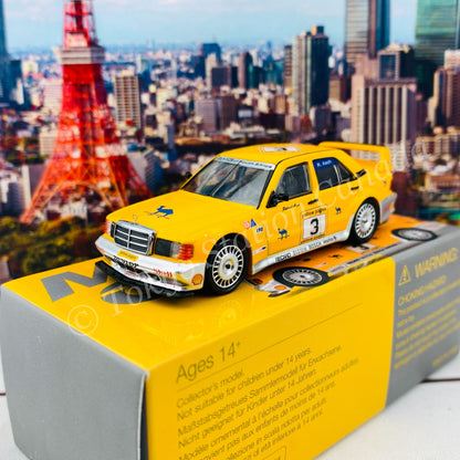 MINI GT 1/64 Mercedes-Benz 190E 2.5-16 Evolution II #3 "Camel" 1990 Yellow Page 200 Invitational Kyalami LHD MGT00187-L