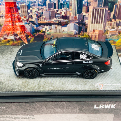 KJ MINIATURES 1/64 LBWK Mercedes-Benz C63 Coupe Matte Black KJ64001BK