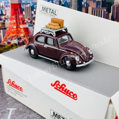 Schuco 1/64 VW Käfer (Beetle) with Roof Rack and Baggage 452017000