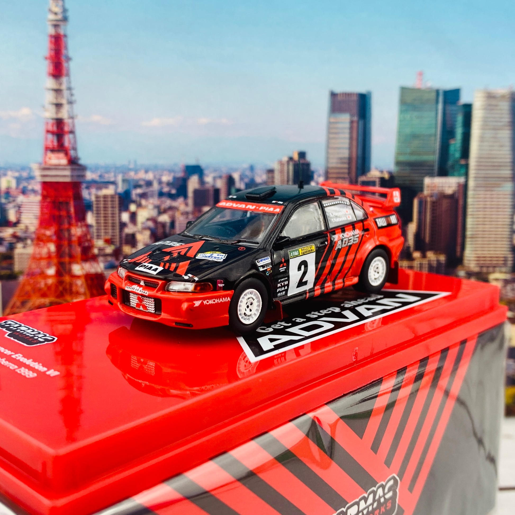 Tarmac Works HOBBY64 1/64 Mitsubishi Lancer Evo 6 Winner Rally of Canberra 1999 Y.Kataoka - S.Hayashi T64-021-ADV