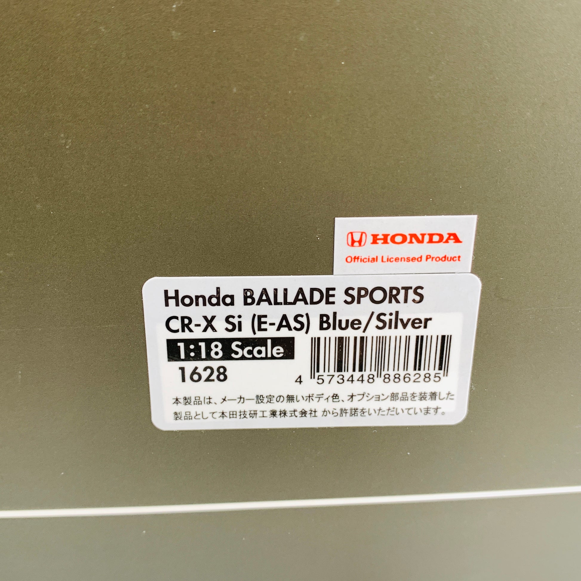 Ignition Model 1/18 Honda BALLADE SPORTS CRX Si (E-AS) Blue/Silver IG1628