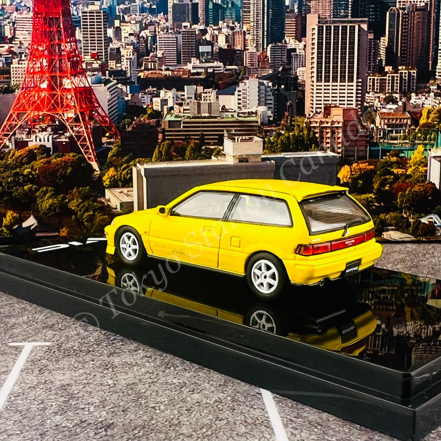 HOBBY JAPAN 1/64 Honda CIVIC (EF9) SiR Ⅱ Customized Version Yellow HJ641031CY