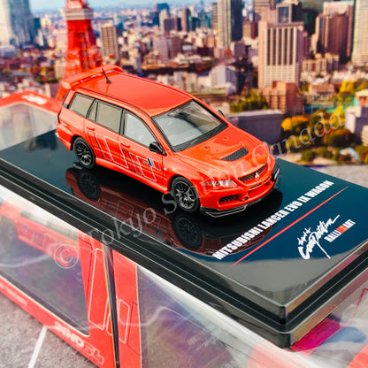 INNO64 1/64 MITSUBISHI LANCER EVOLUTION IX WAGON 2005 RALLIART Red IN64-EVO9W-RARE