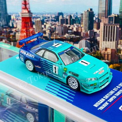 INNO64 1/64 NISSAN SKYLINE GT-R R34 #1 "FALKEN" Super Taikyu 2001 Winner IN64-R34RA-FAL