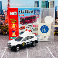 TAKARA TOMY A.R.T.S TOMICA Sign Set #5 - Mazda CX-5 Patrol Car with a road sign stand