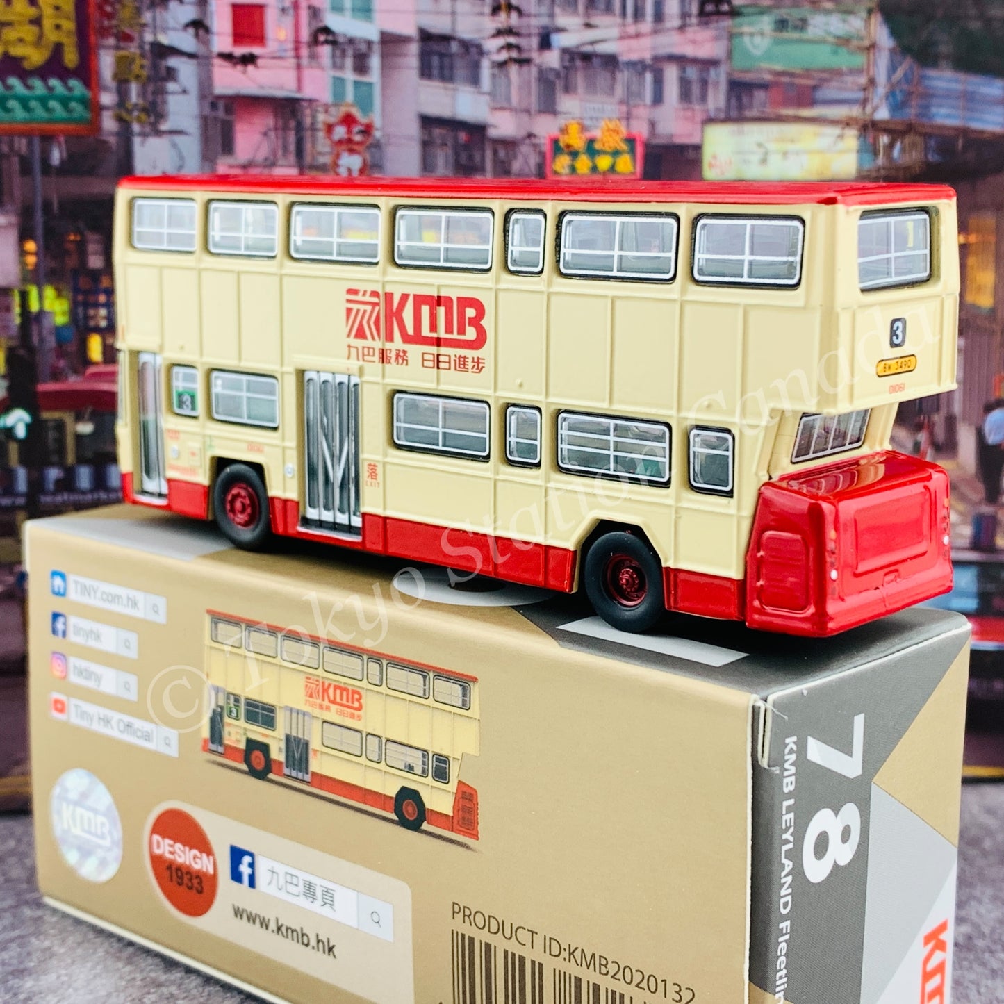 TINY 微影 78 KMB LEYLAND Fleetline BACo 九巴利蘭珍寶（平頂寶) 頂紅腳紅 (Diamond Hill 3 鑽石山) KMB2020132